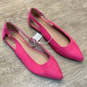 NEW Womens Chic Pink Flats Slingback